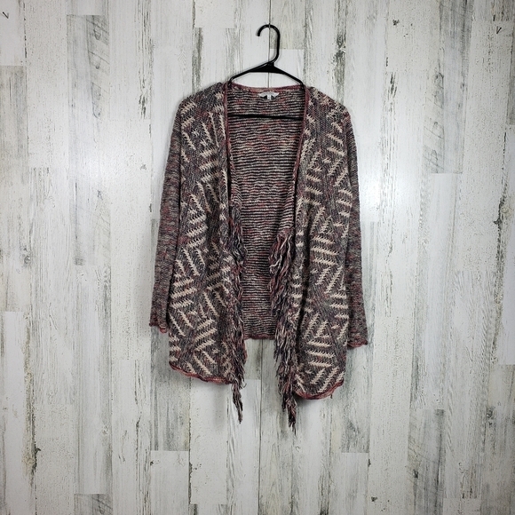 Lucky Brand Sweaters - Lucky brand boho fringe, colorful cardigan S